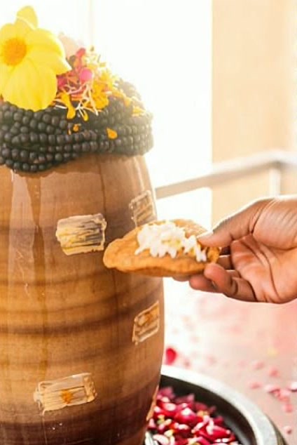 An offering at the Shivling